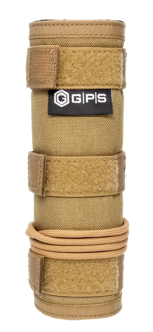 Osłona taktyczna na tłumik 7.5" - tan Osłona na tłumik GPS Tactical Suppressor Cover redukuje złudzenia optyczne powodowane przez ciepło promieniujące z tłumika podczas strzelania.